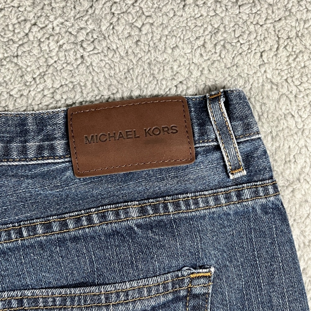 Michael Kors Mens Tailored Fit Jeans Blue Medium Wash 38x32 Straight Leg Denim - Picture 9 of 10